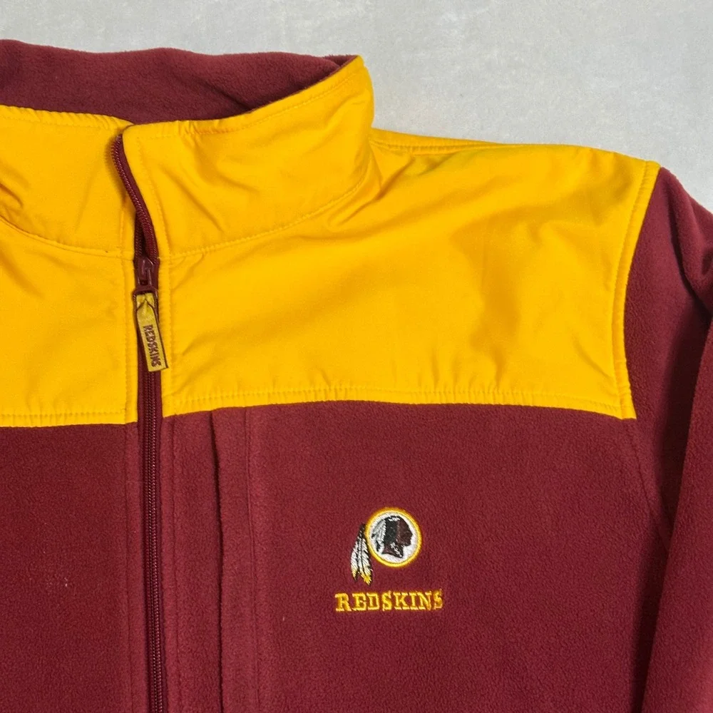 Vintage NFL Washington Redskins Full Zip Fleece Jacket XL Burgundy Yellow Retro